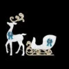 Home Accents Holiday 65 In. LED Lighted White Reindeer And 46 In. LED Lighted White Sleigh With Blue Bows-TY484-1611-1 206963257 -Christmas Decoration Store home accents holiday 65 in led lighted white reindeer and 46 in. led lighted white slei