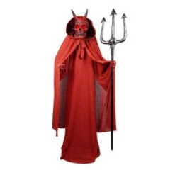 Home Accents Holiday 72 In. Animated Skeleton Devil In Red Cloak With Pitch Fork-6330-72045 206762925