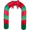 Home Accents Holiday 75.59 In. W X 24.80 In. D X 90.16 In. H Lighted Inflatable Archway Red Green Striped With Bow-39811 206950274
