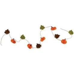 Home Decorators Collection 7 Ft. Garland With Felt Pumpkins-9727800570 300134194