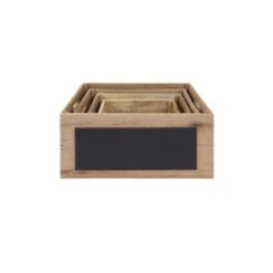 Home Decorators Collection Multi-Sized Oak And Blackboard Rustic Stackable Crate Organizers (Set Of 4)-9717900950 300134267