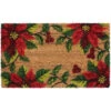 J & M Home Fashions Christmas Poinsettia Vinyl Back Coco 18 In. X 30 In. Door Mat-70186 206639156