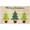 J & M Home Fashions Christmas Trees Vinyl Back Coco 18 In. X 30 In. Door Mat-70187 206639157