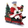 Kurt S. Adler 9.5 In. Fabriche Battery-Operated Santa On Train With LED Tree-C7458 300587895 -Christmas Decoration Store kurt s adler 95 in. fabriche battery operated santa on train with led tree c7458