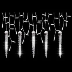 LightShow 5-Light White Icicle String Light Set With Shooting Star Icicles-88531 204070191