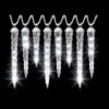 LightShow 8-Light White Shooting Star Varied Size Icicle Light Set-85687 204070187 -Christmas Decoration Store lightshow 8 light white shooting star varied size icicle light set 85687