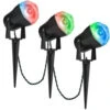 LightShow AppLights LED RGB Spotlight Stake (Set Of 3)-38874 205952114 -Christmas Decoration Store lightshow applights led rgb spotlight stake set of 3 38874