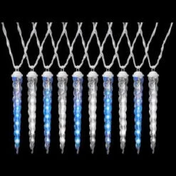 LightShow Shooting Star Effect Icy Blue And White Icicle Light Set (Count Of 10)-36590 206137759