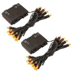LumaBase 10 Ft. 25-Light Orange Battery Operated String Lights (Set Of 2)-66202 206456918
