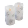 Lumabase 6 In. Silver Snowflake Flameless Candles (Set Of 2)-92102 205492688 -Christmas Decoration Store lumabase 6 in. silver snowflake flameless candles set of 2 92102