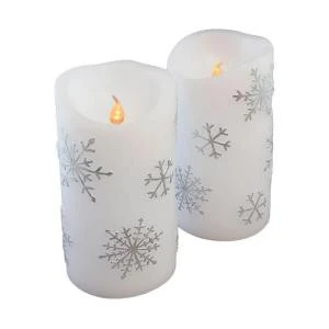 Lumabase 6 in. Silver Snowflake Flameless Candles (Set of 2)-92102 205492688 Lumabase 6 In. Silver Snowflake Flameless Candles (Set Of 2)-92102 205492688 -Christmas Decoration Store lumabase 6 in. silver snowflake flameless candles set of 2 92102