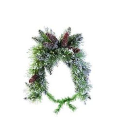 Martha Stewart Living 10 In. LED Pre-Lit Glittery Bristle Pine Mailbox Swag-9316900610 206498025