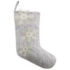 Martha Stewart Living 16 In. Silver Polyester Snowflake Christmas Stocking-9717500250 300274240