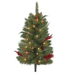 Martha Stewart Living 2 Ft. Winslow Pathway Artificial Christmas Tree With 35 Clear Lights (Set Of 3)-TM20P4598C00 205983374