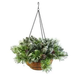 Martha Stewart Living 20 In. Glittery Bristle Pine Hanging Basket-9316700610 206497689