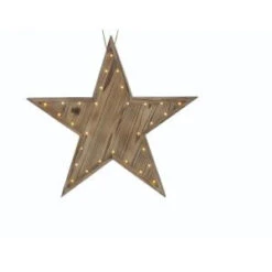 Martha Stewart Living 20 In. W Lighted Wood Star Ornament-9727100410 300245616