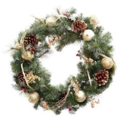 Martha Stewart Living 30 In. Unlit Golden Holiday Artificial Wreath-2173550HD 205080206