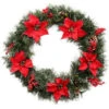 Martha Stewart Living 30 In. Unlit Winterberry Artificial Wreath With Red Poinsettias, Berries And Pinecones-1758904 203264013 -Christmas Decoration Store martha stewart living 30 in. unlit winterberry artificial wreath with red poinsettias b