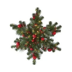 Martha Stewart Living 32 In. Pre-Lit Festive Snowflake With Cedar And Pine-9781200610 300374383