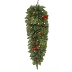 Martha Stewart Living 36 In. Battery Operated Winslow Artificial Teardrop With 50 Clear LED Lights-GB30P4598L00 205983488