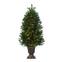 Martha Stewart Living 4 Ft. Indoor Pre-Lit Downswept Douglas Fir Artificial Christmas Entrance Tree-9318200610 206497586