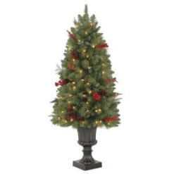 Martha Stewart Living 4 Ft. Winslow Potted Artificial Christmas Tree With 100 Clear Lights-TV40P4598C00 205983396