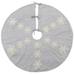 Martha Stewart Living 52 In. Snowflake Christmas Tree Skirt-9717600250 300274297