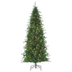 Martha Stewart Living 8 Ft. Indoor Pre-Lit Bristle Cone Pine Slim Hinged Artificial Christmas Tree-9318300610 206497413