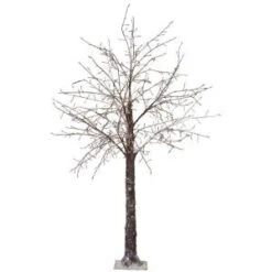 Martha Stewart Living 8 Ft. Pre-Lit LED Snowy Brown Artificial Christmas Tree-9772920820 300320397