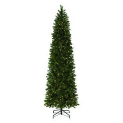 Martha Stewart Living 9 Ft. Indoor Pre-Lit LED Downswept Douglas Fir Slim Artificial Christmas Tree-9315510610 206497547