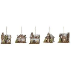 Martha Stewart Living Lighted Winter House Ornament (Set Of 5)-9780500950 300259549