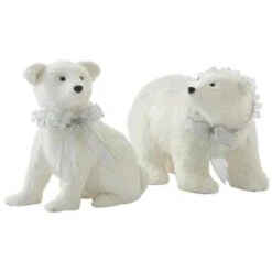 Martha Stewart Living Multi-Sized Sisal Polar Bear And Cub Figurines (Set Of 2)-9733500410 300266162