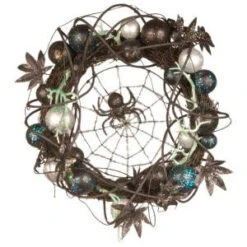 National Tree Company 18 In. Halloween Wreath With Ornaments And Black Spider In The Center-RAH-W030212 207123917