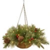 National Tree Company 20 In. Colonial Hanging Basket With Battery Operated Warm White LED Lights-PECO1-300-20HB1 300487243 -Christmas Decoration Store national tree company 20 in. colonial hanging basket with battery operated warm white l