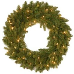 National Tree Company 24 In. Avalon Spruce Artificial Wreath With Clear Lights-PEAV7-300-24W-1 300182937