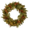 National Tree Company 24 In. Classical Collection Artificial Wreath With Battery Operated Warm White LED Lights-PECC3-300-24WB1 300154634 -Christmas Decoration Store national tree company 24 in. classical collection artificial wreath with battery operat
