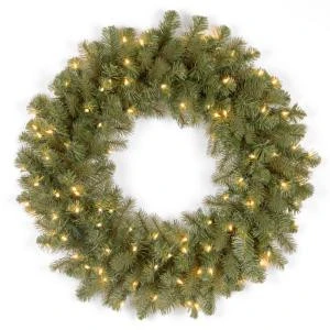 National Tree Company 24 in. Downswept Douglas Artificial Wreath with Clear Lights-PEDD1-312-24W-1 300182939 National Tree Company 24 In. Downswept Douglas Artificial Wreath With Clear Lights-PEDD1-312-24W-1 300182939 -Christmas Decoration Store national tree company 24 in. downswept douglas artificial wreath with clear lights pedd