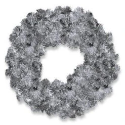 National Tree Company 24 In. Silver Tinsel Artificial Wreath-TT33-10-24W-1 300488001