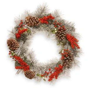 National Tree Company 24 in. Snowy Pine Artificial Wreath-RAC-14202W24 300154649 National Tree Company 24 In. Snowy Pine Artificial Wreath-RAC-14202W24 300154649 -Christmas Decoration Store national tree company 24 in. snowy pine artificial wreath rac 14202w24