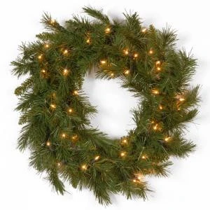 National Tree Company 24 in. Winchester Pine Artificial Wreath with Clear Lights-WCH7-300-24W-1 300182752 National Tree Company 24 In. Winchester Pine Artificial Wreath With Clear Lights-WCH7-300-24W-1 300182752 -Christmas Decoration Store national tree company 24 in. winchester pine artificial wreath with clear lights wch7 3
