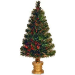 National Tree Company 2.6 Ft. Fiber Optic Fireworks Evergreen Artificial Christmas Tree-SZEX7-100L-32-1 300496176