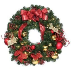 National Tree Company 30 In. Decorative Collection Artificial Wreath With 50 Clear Lights-DC3-161L-30W 206084813