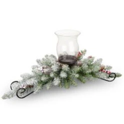 National Tree Company 30 In. Dunhill Fir Centerpiece And Candle Holder-DUF3-800-30C-A1 300478169