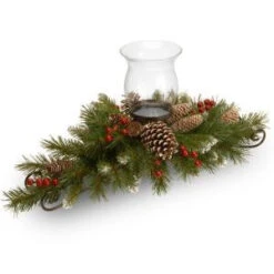 National Tree Company 30 In. Frosted Berry Centerpiece And Candle Holder-FRB3-800-30C-A3 300478161