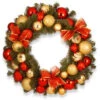 National Tree Company 30 In. Red And Gold Ornament Artificial Wreath-RAC-16001 300154647 -Christmas Decoration Store national tree company 30 in. red and gold ornament artificial wreath rac 16001