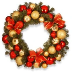 National Tree Company 30 In. Red And Gold Ornament Artificial Wreath-RAC-16001 300154647