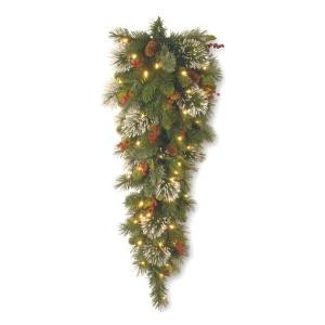 National Tree Company 36 in. Wintry Pine Slim Teardrop with Battery Operated Warm White LED Lights-WP1-300-3TB-1 300441248 National Tree Company 36 In. Wintry Pine Slim Teardrop With Battery Operated Warm White LED Lights-WP1-300-3TB-1 300441248 -Christmas Decoration Store national tree company 36 in. wintry pine slim teardrop with battery operated warm white