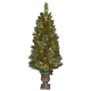 National Tree Company 4.5 ft. Cashmere Cone and Berry Decorated Potted Artificial Christmas Tree in Urn with 100 Clear Lights-CCB19-45LO 205952968 National Tree Company 4.5 Ft. Cashmere Cone And Berry Decorated Potted Artificial Christmas Tree In Urn With 100 Clear Lights-CCB19-45LO 205952968 -Christmas Decoration Store national tree company 45 ft. cashmere cone and berry decorated potted artificial christ