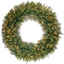 National Tree Company 48 In. Norwood Fir Artificial Wreath With Warm White LED Lights-NF-318L-48W 300154633
