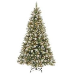 National Tree Company 7-1/2 Ft. Feel Real Frosted Alaskan Pine Hinged Artificial Christmas Tree With 550 Clear Lights-PEFAP7-308-75 207183258